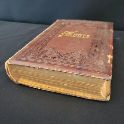 Leather Bound Moore's Poetical Works from 1873 (D-DR)
