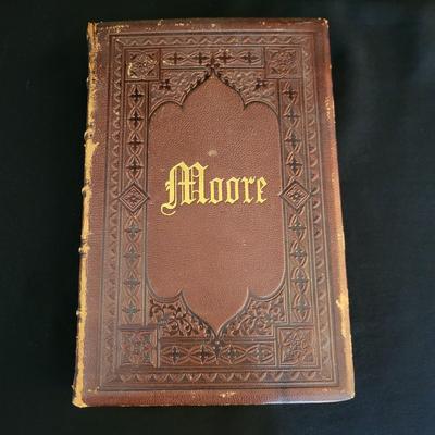 Leather Bound Moore's Poetical Works from 1873 (D-DR)