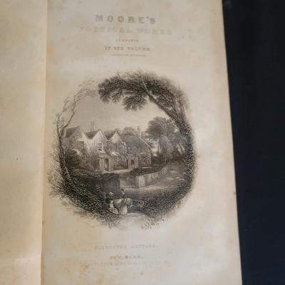Leather Bound Moore's Poetical Works from 1873 (D-DR)