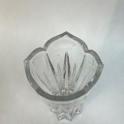 Thick Heavy Glass Fluted Tulip Shaped Flower Floral Vase