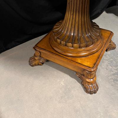 Faulconbridge Leather Top Round Pedestal/Claw Foot Table (B1-RG)
