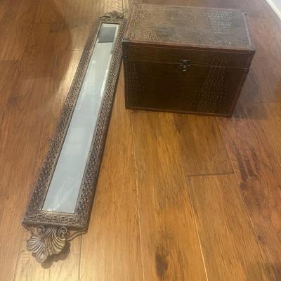 Beveled Mirror & Trunk with Faux Alligator Covering (B1-MG)