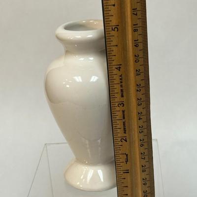 Small White Ceramic Flower Bud Vase