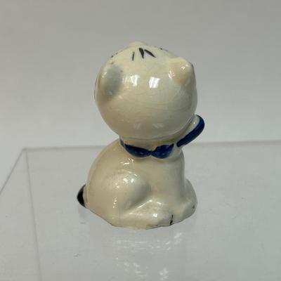 Vintage Happy Smiling Cat Kitten Ceramic Miniature Figurine