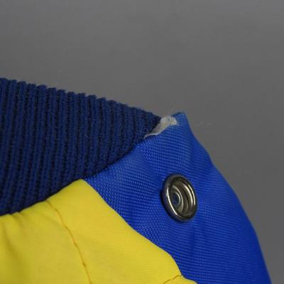 Retro Don Alleson Athletic Nylon Quilted Blue & Yellow Button Up Varsity Jacket