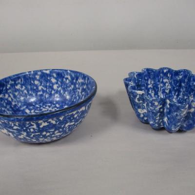 Stangl Town & Country Hand Painted Blue Bowl