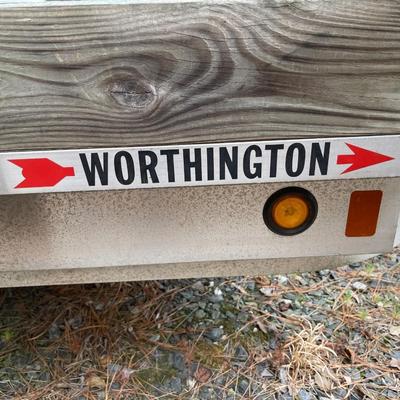S1594 Worthington Flatbed Open Trailer w/Spare Tire & Complete Roadside Emergency Toolbox