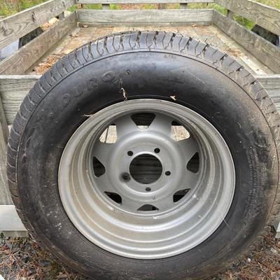 S1594 Worthington Flatbed Open Trailer w/Spare Tire & Complete Roadside Emergency Toolbox