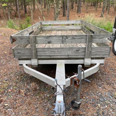 S1594 Worthington Flatbed Open Trailer w/Spare Tire & Complete Roadside Emergency Toolbox