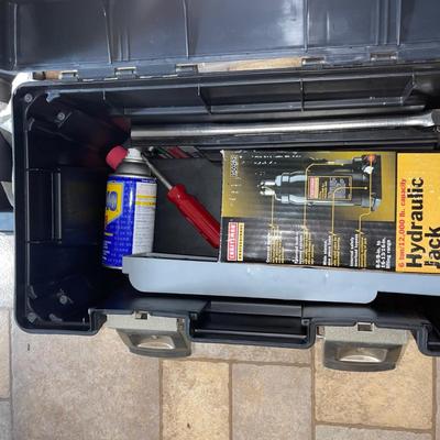 S1594 Worthington Flatbed Open Trailer w/Spare Tire & Complete Roadside Emergency Toolbox