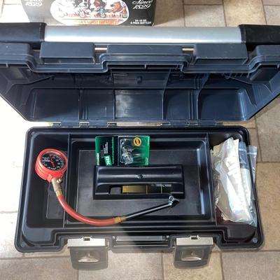 S1594 Worthington Flatbed Open Trailer w/Spare Tire & Complete Roadside Emergency Toolbox
