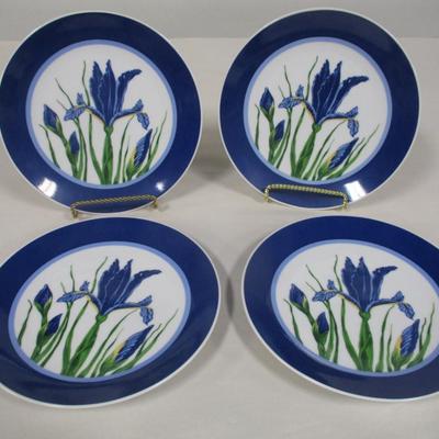 Set of Four Vintage Curzon Dutch Iris Plates