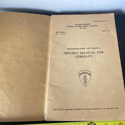 1959 Drivers Manual for Germany