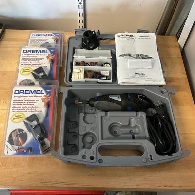 S1614 Dremel 300 Series with Accessories -3 New Lawn Mower Blade Sharpeners