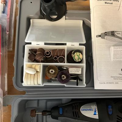 S1614 Dremel 300 Series with Accessories -3 New Lawn Mower Blade Sharpeners