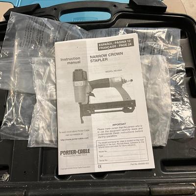 S1626 Porter Cable 18GA. Narrow Crown Stapler Gun with Case and Staples