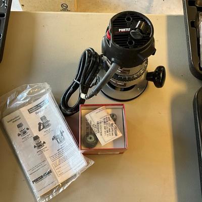 S1627 Porter Cable Router with Rabbeting Bit Set and Router Edge Guide