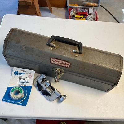 1631 Metal Craftsman Toolbox with Torch and Pipecutter