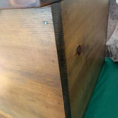 Wood Carved Bread Box Country Scene Embossed