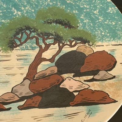 Large Handpainted Charger Signed