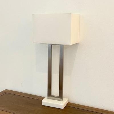 Modern Metal & White Marble Base Table Lamp