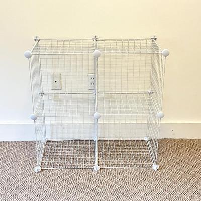 Eight (8) Cube Wire Grid Storage Shelves