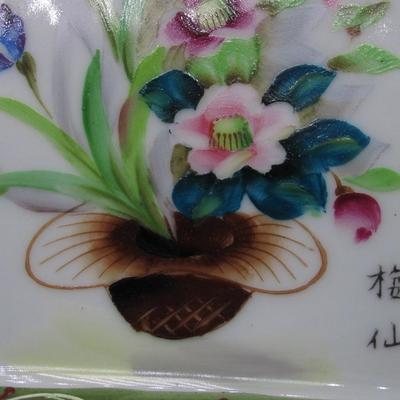 Small Vintage Hand Painted Made in Japan Flowers in Hat Classic Motif Trinket Dish