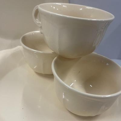 Set of Ivory Ceramic Pier One Imports Dishes, Service for 4