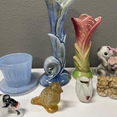 Small flower vases and animal ceramics
