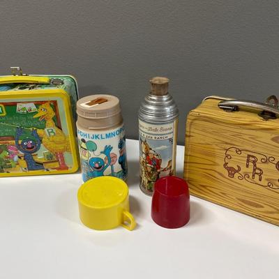 Vintage lunch boxes and thermos