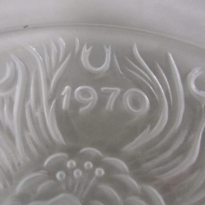 Lalique Plate Collection- Peacock 1970 Signed Original Box