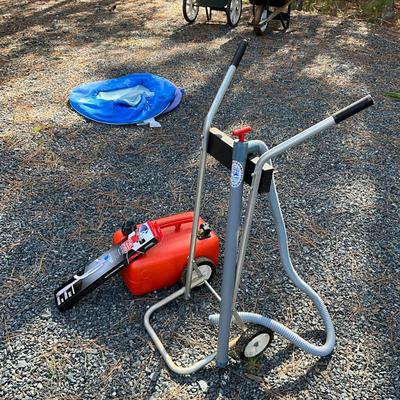 S1679 Boat Motor Dolly, Thirsty Mate Bulge Pump, Battery Power Fuel Transfer