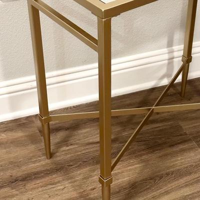 Gold Metal Mirrored Side Table