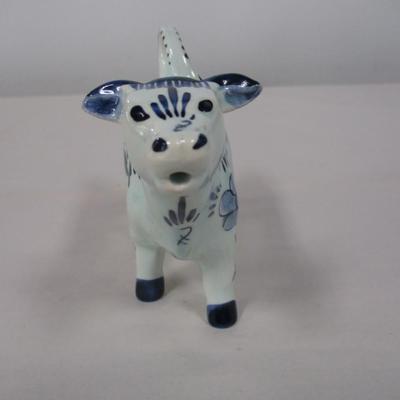 Hand Painted Delft Blue Cow Creamer