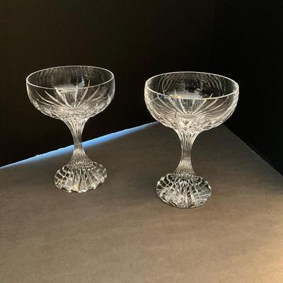 DR1695 Set of Two BACCARAT Crystal Champagne Goblets 5.5"