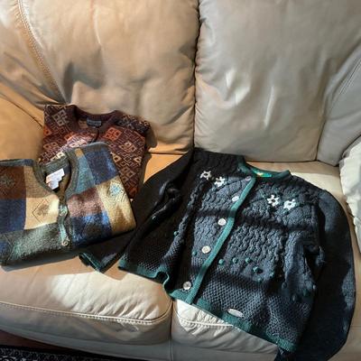 MR1701 Lot of Three Wool Sweaters Giesswein, Landsend