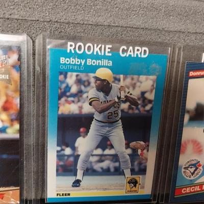 ROOKIE BASEBALL CARDS IN PROTECTIVE SLEEVES