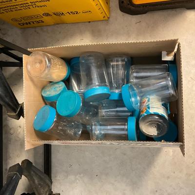 S1717 Two Drawer Organizers with Box of Empty Plastic Jars