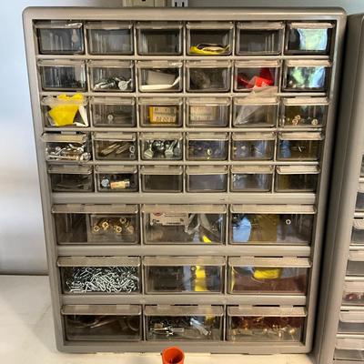 S1717 Two Drawer Organizers with Box of Empty Plastic Jars