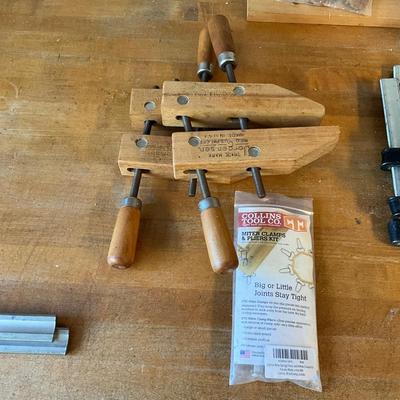 S1738 Pair of Wooden Jorgensen Clamps with Mitre Clamps & Pliers Kit