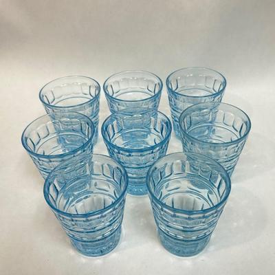 Vintage Pale Blue Fostoria Hermitage Juice Drink Glasses Set of 8