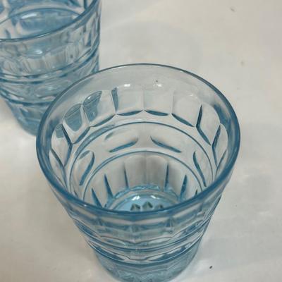Vintage Pale Blue Fostoria Hermitage Juice Drink Glasses Set of 8