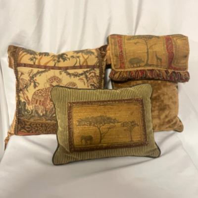 Trio of Elephant Design Accent Pillows (B2-MG)