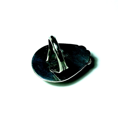 Vintage Native American Sterling Silver & Turquoise Teardrop Shaped Ring G Myers