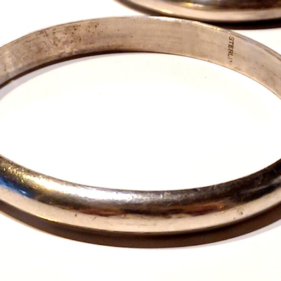 Set of 3 Solid Heavy Sterling Silver Bangle Bracelets