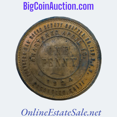 Northern San Diego County Chapter NO. 130 RAM Chartered April 16 1924 Escondido CA One Penny