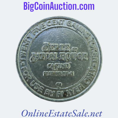 C1960's 25c BELLE OF BATON ROUGE AT CATFISH TOWN GAMING TOKEN