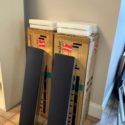US1758 Pair of Definitive Tech Mythos II Aluminum Finish Speakers
