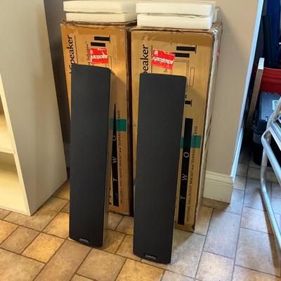 US1758 Pair of Definitive Tech Mythos II Aluminum Finish Speakers