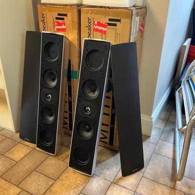 US1758 Pair of Definitive Tech Mythos II Aluminum Finish Speakers
